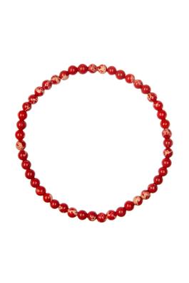 Red Emperor Stone Bead Bracelet B2057 - 4MM
