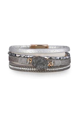Druzy Leather Magnetic Bracelets B3588