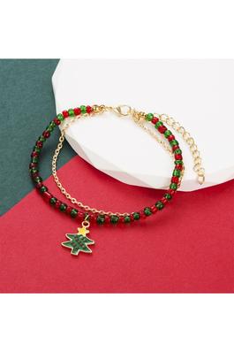 Christmas Tree Bead Chain Bracelet B3753