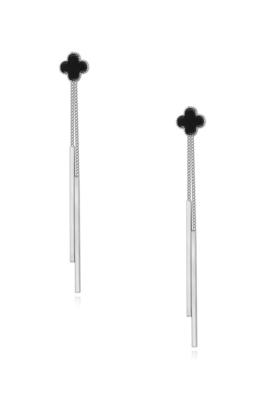 Clover Stainless Steel Tassel Earrings E4093-1