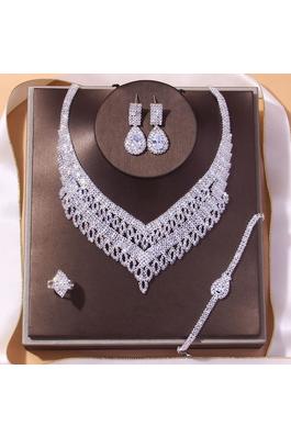 Hollow Marquise Rhinestone Necklace Set N5034