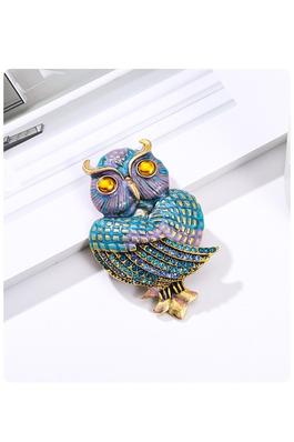 Owl Rhinestone Pin PA5004