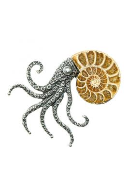 Ammonites Octopus Alloy Pin PA4993