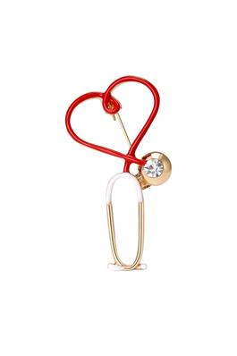 Stethoscope Alloy Brooch Pin 