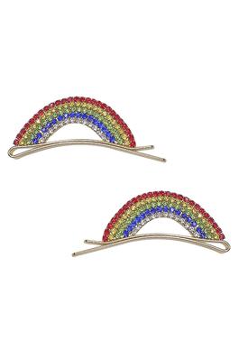 Rainbow Rhinestone Hair Clip Set L2855