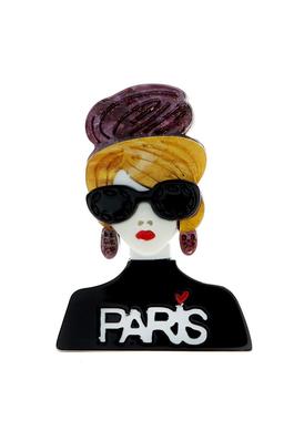 Wear Paris Shirt Girl Acrylic Brooch PA5018