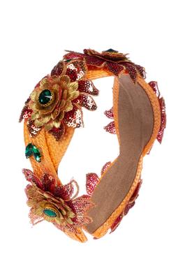 Bohemia Embroidered Flower Rhinestone Headband