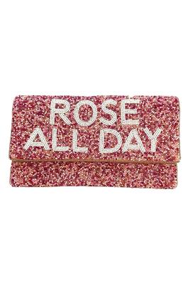 ROSE ALL DAY Beaded Clutch LAC-SS-683