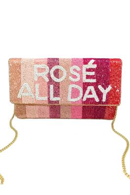 ROSE ALL DAY Beaded Stripes Bag LAC-SS-426