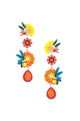 Bouquet Flower Rhinestone Earrings E8511