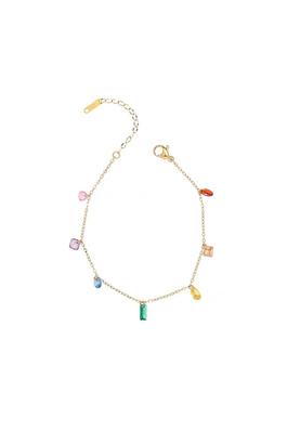 Cubic Zirconia Pendant Chain Bracelet B4195