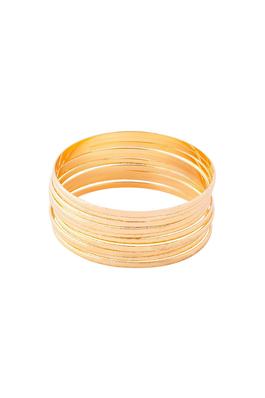 Stylish Set of 10 Gold Bangle Bracelets B4196-SET