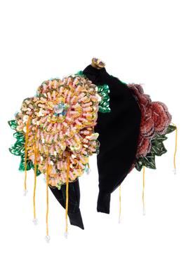 Floral Sequins Tassel Headband L4880