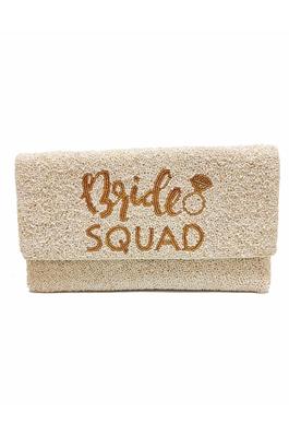 BRIDE SQUAD W/ Ring Beaded Clutch Bag LAC-SS-548
