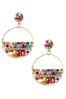 Circle Beads Dangle Earrings E3117