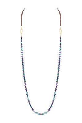 Long Crystal Leatherette Necklaces N3441