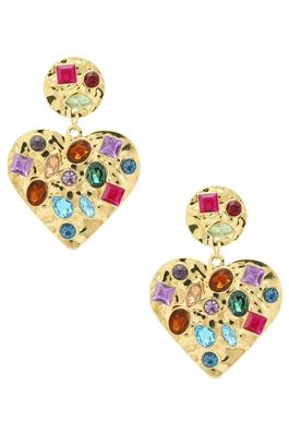 Heart Rhinestone Alloy Earrings E5657