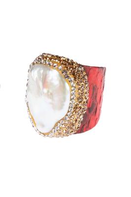 Freshwater Pearl Leather Rings R2083