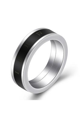 Roman Numerals Stainless Steel Ring R1745-BK