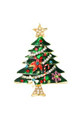 Christmas Tree Rhinestone Pin PA4860