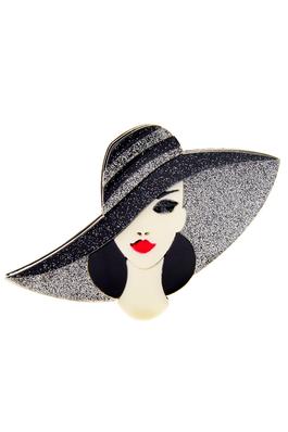 Hat Girl Acrylic Pin PA4743