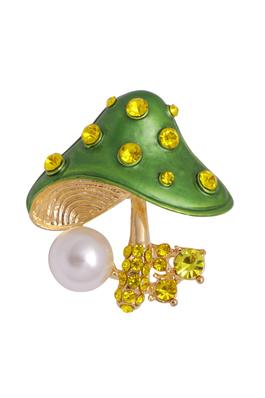 Mushroom Rhinestone Pin PA4665