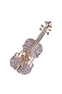 Violin Rhinestone Pin PA4370