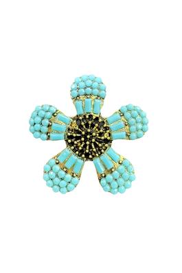 Turquoise Flower Brooch Pin PA5090