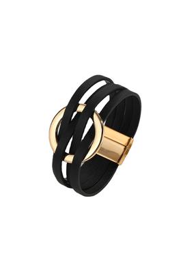 Circle Charm Leather Magnetic Bracelet B4187