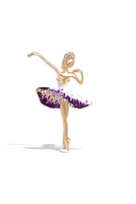 Ballet Dancer Rhinestone Brooch Pin PA5103