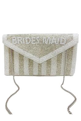  BRIDESMAID Stripe Beaded Clutch LAC-SS-553-SL