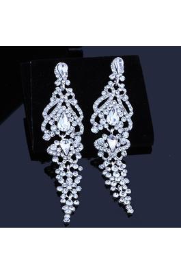 Floral Rhinestone Tassel Earrings E6481