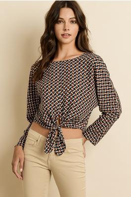 Geometric Knot-Front Blouse