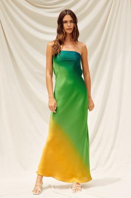 Radiance Ombre Strapless Clasp Back Maxi Dress