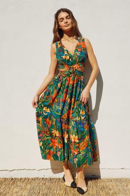 Sunny Serenity O Ring Cutout Midi Dress
