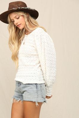 THIS JACQUARD LACE TOP.