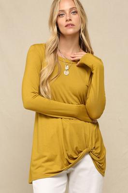 LOOSE FIT TUNIC WITH TWIST DETAIL ON FRONT.