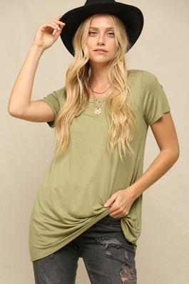 SHORT SLEEVE LOOSE FIT LONG TUNIC.