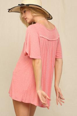 TULIP SLEEVES LOOSE FIT CASUAL TUNIC.