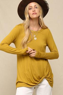 LOOSE FIT TUNIC WITH TWIST DETAIL ON FRONT.