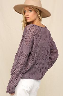 SWEATER IN POINTELLE WITH DOLMAN.