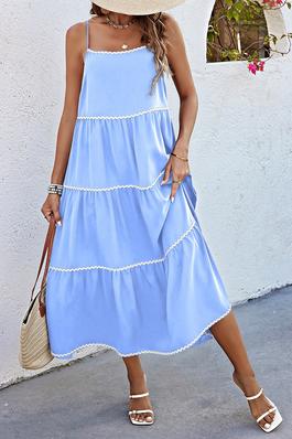 Square Neck Sleeveless A Line Loose Fit Dress