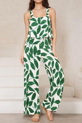 WHAT LOVERS DO KNIT PRINT JUMPSUIT
