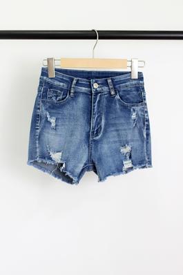  ONE FOR ME HIGH RISE DENIM SHORTS