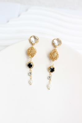 Elegant Crystal and Pearl Drop Earrings