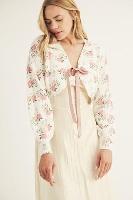 FLORAL BOUQUET CROPPED CARDIGAN