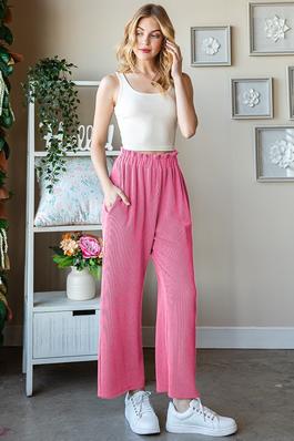 PLUS SOLID URBAN RIBBED CROPPED PANTS