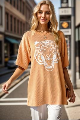 SOLID URBAN RIBBED ANIMAL TOP
