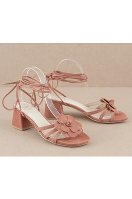 THE ROSEBILLE STRAPPY LACE UP ROSE HEEL