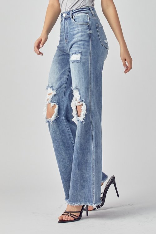Risen Jeans Mid Rise Straight Leg Jeans – Pineapple Lain Boutique
